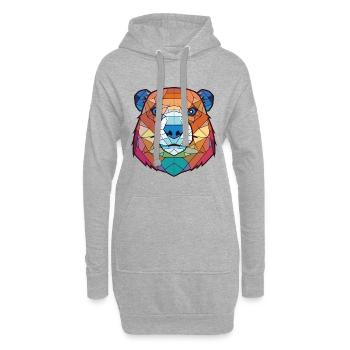 Murmeltier Bunte Aquarell-Tierillustration - Hoodie-Kleid - Grau meliert - Vorne
