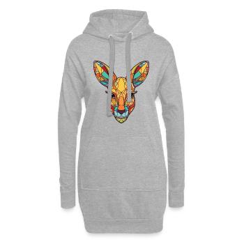 Kangourou Aquarelle colorée Illustration d’animaux - Sweat-shirt à capuche long Femme - gris chiné - Devant