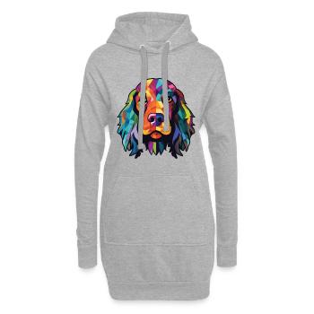 English Cocker Spaniel Dog Colorful Watercolor Pet - Sweat-shirt à capuche long Femme - gris chiné - Devant