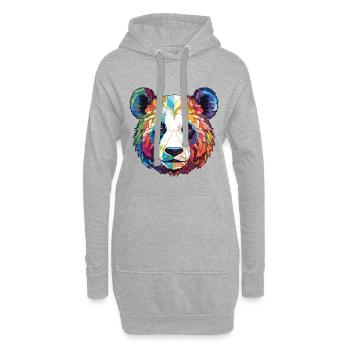Panda Buntes Aquarell Tier Haustier Illustration - Hoodie-Kleid - Grau meliert - Vorne
