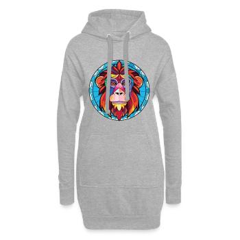 Affe Buntes Aquarell Tier Haustier Illustration - Hoodie-Kleid - Grau meliert - Vorne