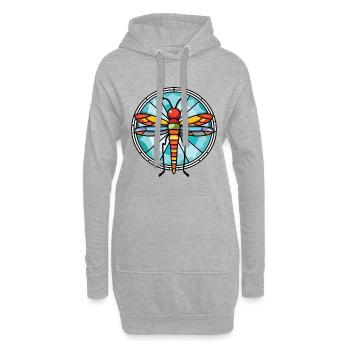 Moskito-Bunte Aquarell-Tierillustration - Hoodie-Kleid - Grau meliert - Vorne