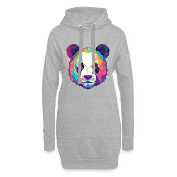 Panda Buntes Aquarell Tier Haustier Illustration - Hoodie-Kleid - Grau meliert - Vorne