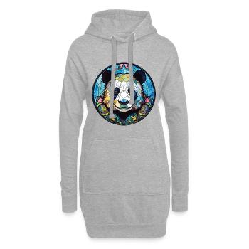 Panda Buntes Aquarell Tier Haustier Illustration - Hoodie-Kleid - Grau meliert - Vorne