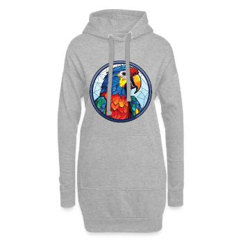 Papagei Buntes Aquarell Tier Haustier Illustration - Hoodie-Kleid - Grau meliert - Vorne