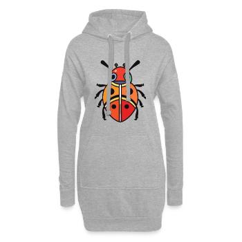 Marienkäfer Bunte Aquarell-Tierillustration - Hoodie-Kleid - Grau meliert - Vorne