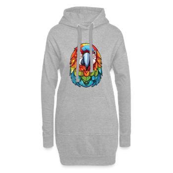 Papagei Buntes Aquarell Tier Haustier Illustration - Hoodie-Kleid - Grau meliert - Vorne