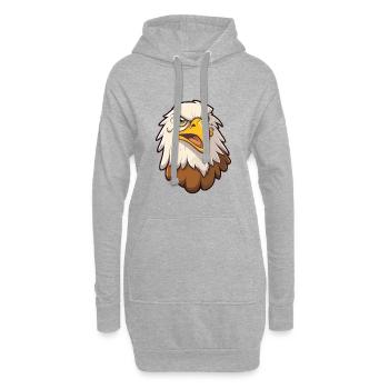 Adler-Karikatur-Kawaii-Aquarell-Illustration - Hoodie-Kleid - Grau meliert - Vorne