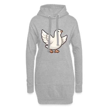 Dove Cartoon Kawaii Aquarelle Illustration - Sweat-shirt à capuche long Femme - gris chiné - Devant