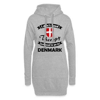 Vacances au Danemark - Sweat-shirt à capuche long Femme - gris chiné - Devant