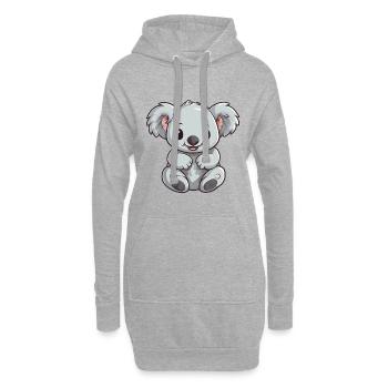 Koala Cartoon Kawaii Aquarelle Illustration - Sweat-shirt à capuche long Femme - gris chiné - Devant
