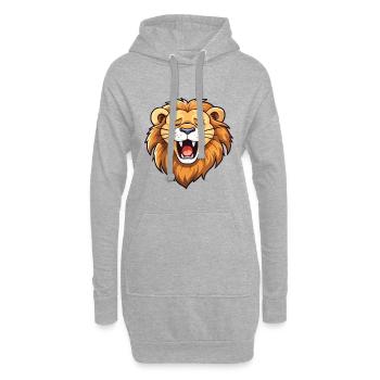 Lion Cartoon Kawaii Aquarelle Illustration - Sweat-shirt à capuche long Femme - gris chiné - Devant