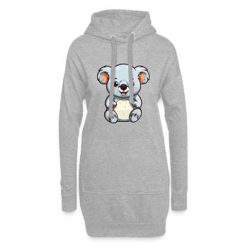 koala Cartoon Kawaii Aquarelle Illustration - Sweat-shirt à capuche long Femme - gris chiné - Devant