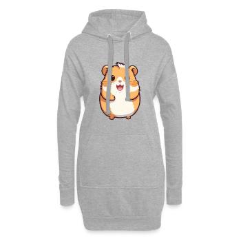 Hamster-Karikatur-Kawaii-Aquarell-Illustration - Hoodie-Kleid - Grau meliert - Vorne