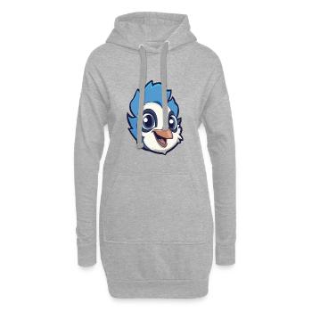 Blue Jay Cartoon Kawaii Aquarelle Illustration - Sweat-shirt à capuche long Femme - gris chiné - Devant