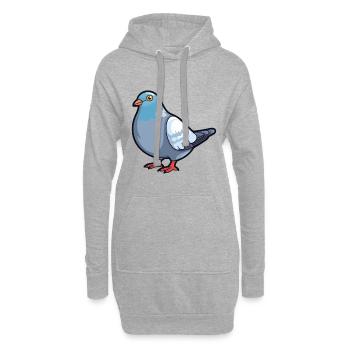 Pigeon Cartoon Kawaii Aquarelle Illustration - Sweat-shirt à capuche long Femme - gris chiné - Devant