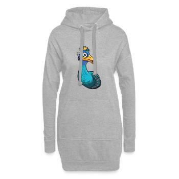Peacock Cartoon Kawaii Aquarelle Illustration - Sweat-shirt à capuche long Femme - gris chiné - Devant