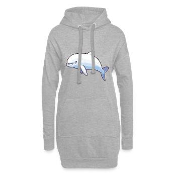 Belugawal-Karikatur Kawaii Bunte Illustration - Hoodie-Kleid - Grau meliert - Vorne