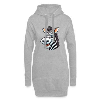 Zebra-Cartoon-Kawaii-Aquarellillustration - Hoodie-Kleid - Grau meliert - Vorne