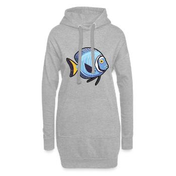 Kaiser Kaiserfisch Cartoon Kawaii Illustration - Hoodie-Kleid - Grau meliert - Vorne