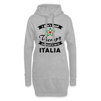 Chez lui en Italie - Sweat-shirt à capuche long Femme - gris chiné - Devant
