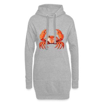 Crab Cartoon Kawaii Aquarelle Illustration - Sweat-shirt à capuche long Femme - gris chiné - Devant