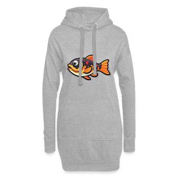 Clown Schmerlenkarikatur Kawaii Aquarellillustration - Hoodie-Kleid - Grau meliert - Vorne