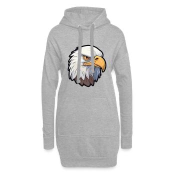Bald Eagle Cartoon Kawaii Aquarelle Illustration - Sweat-shirt à capuche long Femme - gris chiné - Devant