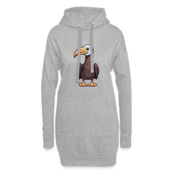 Booby bird Cartoon Kawaii Aquarelle Illustration - Sweat-shirt à capuche long Femme - gris chiné - Devant