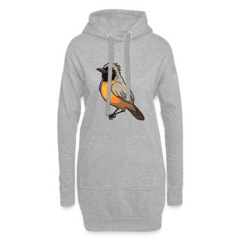 Bulbul Cartoon Kawaii Aquarelle Illustration - Sweat-shirt à capuche long Femme - gris chiné - Devant