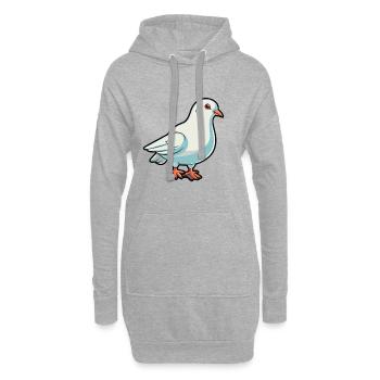 Dove Cartoon Kawaii Aquarelle Illustration - Sweat-shirt à capuche long Femme - gris chiné - Devant