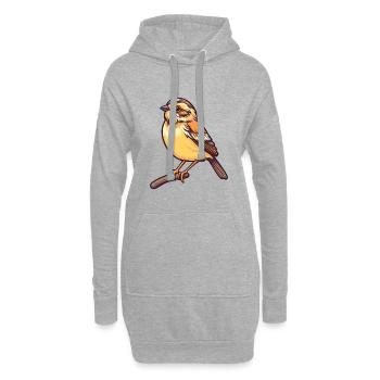Emberiza-Vogel-Karikatur Kawaii Bunte Illustration - Hoodie-Kleid - Grau meliert - Vorne