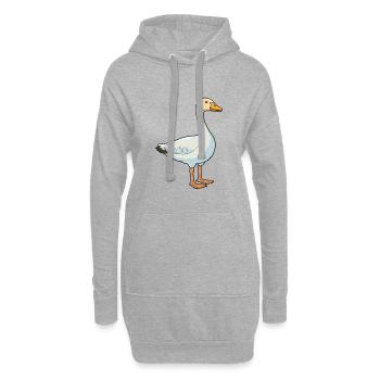 Goose Cartoon Kawaii Aquarelle Illustration - Sweat-shirt à capuche long Femme - gris chiné - Devant