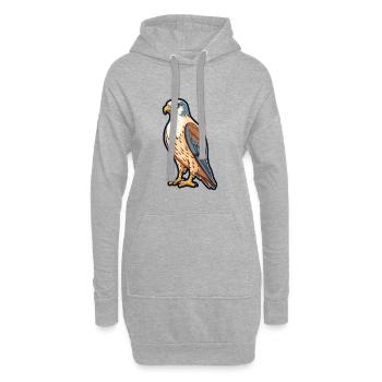Falcon Cartoon Kawaii Aquarelle Illustration - Sweat-shirt à capuche long Femme - gris chiné - Devant