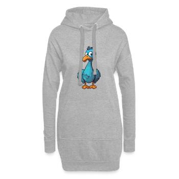 Dodo Bird Cartoon Kawaii Aquarelle Illustration - Sweat-shirt à capuche long Femme - gris chiné - Devant