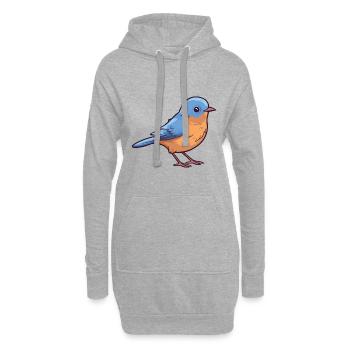 Eastern Bluebird Cartoon Kawaii Illustration - Sweat-shirt à capuche long Femme - gris chiné - Devant