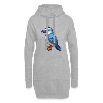 Jay Cartoon Kawaii Aquarellillustration - Hoodie-Kleid - Grau meliert - Vorne