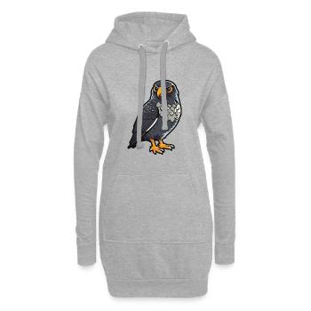 Nighthawk Cartoon Kawaii Aquarelle Illustration - Sweat-shirt à capuche long Femme - gris chiné - Devant