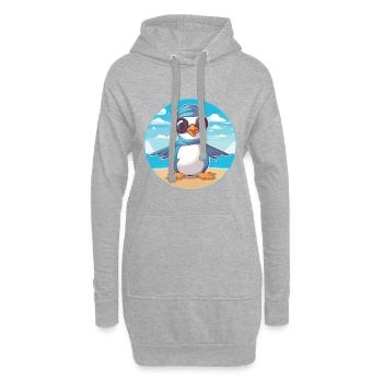 Jay Karikatur Yoga Strand Sommer Illustration - Hoodie-Kleid - Grau meliert - Vorne