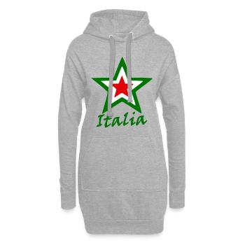 L’Italie dans le sud de l’Europe - Sweat-shirt à capuche long Femme - gris chiné - Devant