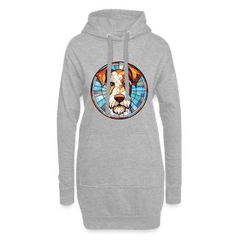 Fil Fox Terrier chien race aquarelle Illustration - Sweat-shirt à capuche long Femme - gris chiné - Devant