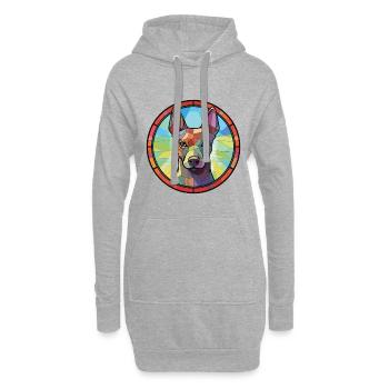 Xoloitzcuintli Hunderasse Aquarell Illustration - Hoodie-Kleid - Grau meliert - Vorne