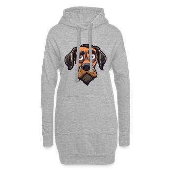 Cao de Seo Miguel Hunderasse Cartoon Kawaii Illustration - Hoodie-Kleid - Grau meliert - Vorne