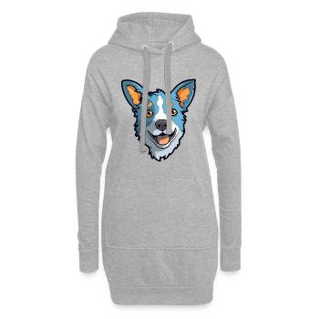 Blue Heeler chien race Cartoon Kawaii Illustration - Sweat-shirt à capuche long Femme - gris chiné - Devant