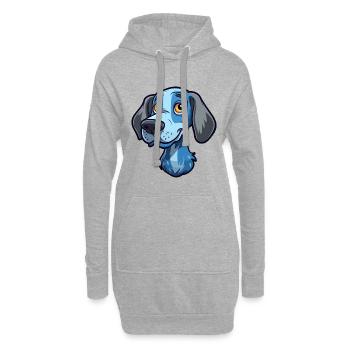 Bleu De Gascogne Race De Chien Cartoon Kawaii Illustra - Sweat-shirt à capuche long Femme - gris chiné - Devant