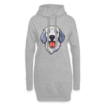 Aryan Molossus Dog Breed Cartoon Kawaii Illustrati - Sweat-shirt à capuche long Femme - gris chiné - Devant