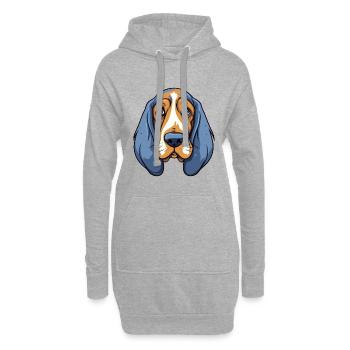 Basset Bleu de Gascogne Hunderasse Cartoon Kawaii I - Hoodie-Kleid - Grau meliert - Vorne