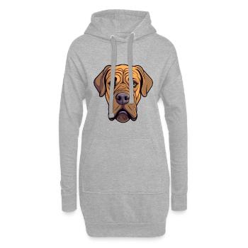 Belgische Dogge Hunderasse Cartoon Kawaii Illustrat - Hoodie-Kleid - Grau meliert - Vorne