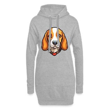 Beagle Hunderasse Cartoon Kawaii Illustration - Hoodie-Kleid - Grau meliert - Vorne