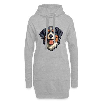 Berner Laufhund Dog Breed Cartoon Kawaii Illustrat - Hoodie Dress - heather grey - Front
